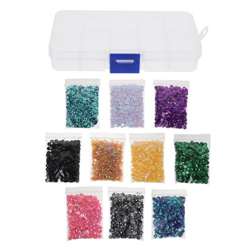 NUOBESTY 1 Schachtel Dekorative Fischs chuppen Pailletten Dekoration Strasssteine schillernde Pailletten funkeln Bausatz sequin stickrahmen Kleidung Pailletten kreative Pailletten Plastik von NUOBESTY