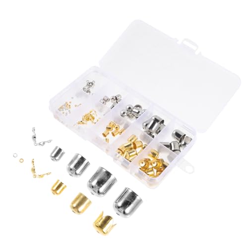 NUOBESTY 1 Schachtel bastelkasten bastelmaterial Schmuckherstellungsset armatur acessories Schmuck Verschluss Kabel Stapler Halskette Schmuckzubehör selber machen Abstandsperlen aus Metall von NUOBESTY