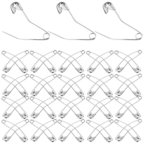 NUOBESTY 1 Schachtel gebogener Stift Nähnadeln für Stoff für Kleidung Sicherheitsnadeln Scarf feichtucher Steppbiegestift aus Metall Gebogene Sicherheitsnadel Rostfreier Stahl von NUOBESTY