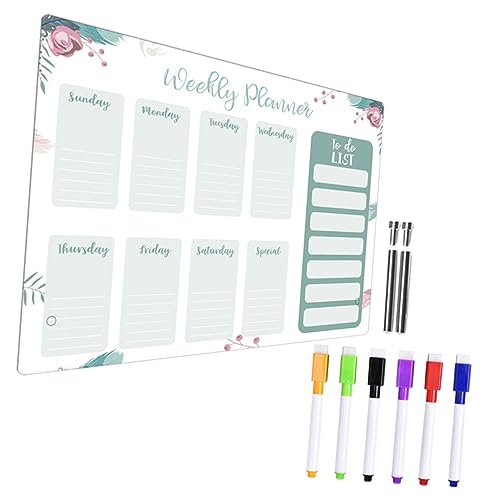 NUOBESTY 1 Set Acryl Tisch Wochenplanungs Notiztafel Plakattafel Kreidetafel Whiteboard Marker Löschbare Bistro Whiteboard Löschtafeln Staffelei Schreibblöcke Klare Memotafel von NUOBESTY