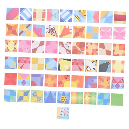 NUOBESTY 1 Set Farbiges Origami Kinderspielzeug Aus Handgeschöpftem Papier Origami Papierspielzeug Lernspielzeug Für Quadratisches Faltpapierspielzeug Für Lernspielzeug von NUOBESTY