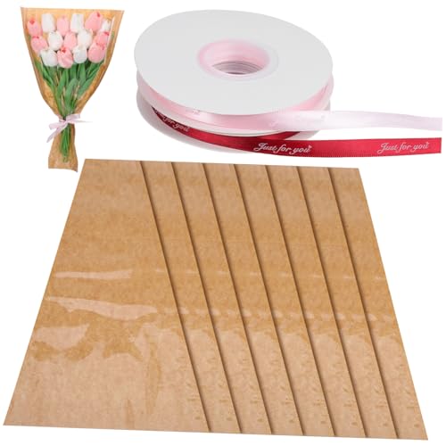 NUOBESTY 1 Set Multifunktionale Kraftpapiertüte Blumenpapier Für Blumensträuße Verpackungsbeutel Blumensträuße Papiertüten Für Blumensträuße Transparente Verpackungshüllen von NUOBESTY