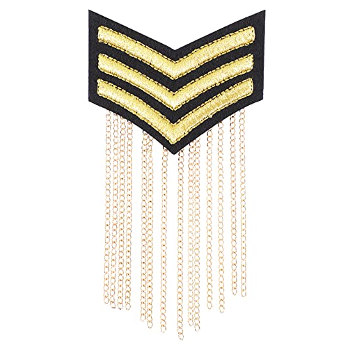 NUOBESTY 1 Stk Schulterklappen Knopf Männer Randbereich Unisex-Quaste markieren fringe quasten Gentleman's accessory Herren Epaulette strapazierfähige Schulterklappe Stoffstickerei Golden von NUOBESTY