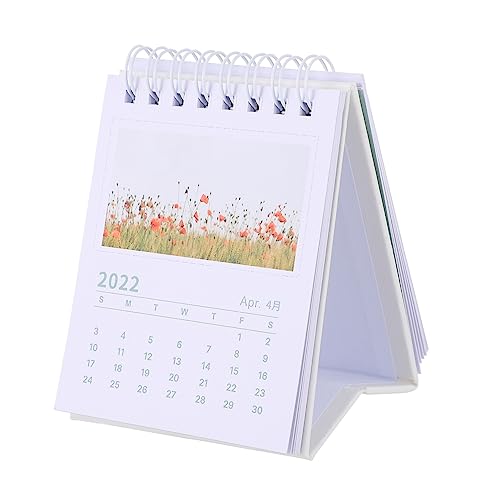 NUOBESTY 1 Stück 2022 Tischkalender 2022 Tragbarer Mini-kalender Office-desktop-kalender Mini-tischkalender Auf Staffelei Kalenderkarte Tischkalender 2023 Stehender Flip-kalender Papier von NUOBESTY