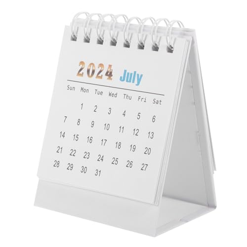 NUOBESTY 1 Tischkalender 2024 Lehrertischkalender 2023-2024 Kühlschrankkalender Tisch-staffelei-kalender Jahrestischkalender Blumenkalender Staffelei-flip-kalender Wandkalender Weiß Papier von NUOBESTY