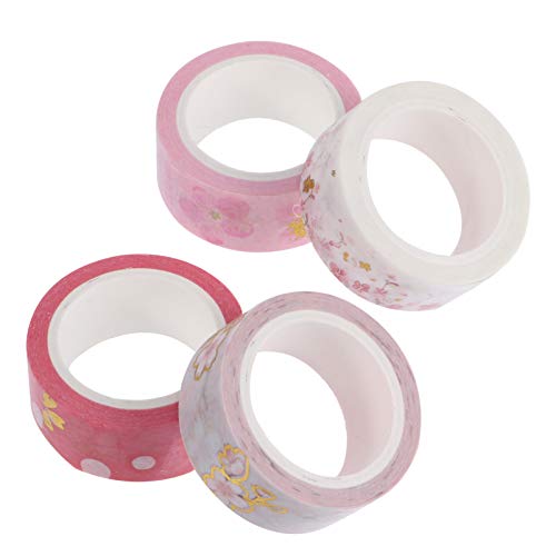 NUOBESTY 1 Washi-tape Spender Maskierung Teppich Streifen Perlen Verpackung Maschine Klebrig Reflektierend Fotoalbumband Tagebuch-dekorband Washi-klebeband Japanisches Papier Rosa von NUOBESTY