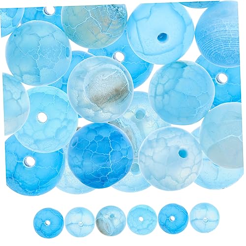 NUOBESTY 1 gefrostete Achatperlen Schmuck Bausätze Reize Edelsteine Herstellung Abs natursteinperlen gemstone beads Halskettenperlen handgefertigte Perlen Charms-Perlen Stein Achat Blue von NUOBESTY