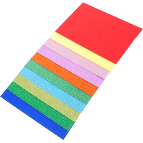 NUOBESTY 10 Blätter Paillettenschwammpapier leere Karten Geschenkpapier Einladungspapier Herstellung die schule de bastelmaterial A4-Glitzerkartonpapier glitzerndes Glitzerpapier Eva-Papier von NUOBESTY