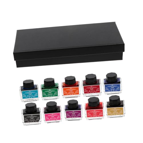 NUOBESTY 10 Füllfederhalter ohne Kohlenstofftinte das perfekte farbige Tinte bunte Tinte Kalligraphietinte graffiti ink fountain pen ink Tinten Set Federtinte Schreibzubehör Wasser von NUOBESTY