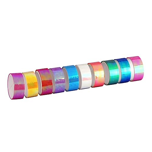 NUOBESTY 10 Rolle Klebeband Für Scrapbooking Farbiges Band Klebestreifen Bandspender Teppichband Gaffers Tape Streifen Mit Kleber Klebstoff Grünes Band Dekoratives Klebeband von NUOBESTY