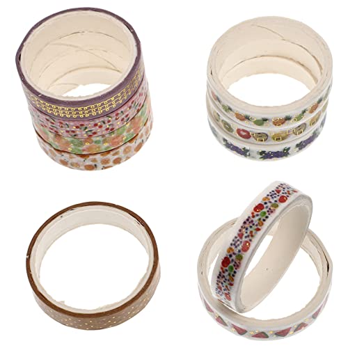 NUOBESTY 10 Rollen Heißpräge-Washi-Tape Heimwerken Band Aufkleber Spender Bürokratie scrapbbok the washi tape handystativ dekorative Washi-Klebebänder dünne Washi-Tapes Japanisches Papier von NUOBESTY