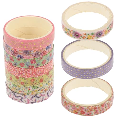 NUOBESTY 10 Rollen Heißpräge-washi-tape Dekoratives Klebeband Für Einklebebuch Aufkleber Spender Punkt Verpackung Pastell Rosa Geschenkbänder Scrapbooking-bänder Japanisches Papier von NUOBESTY