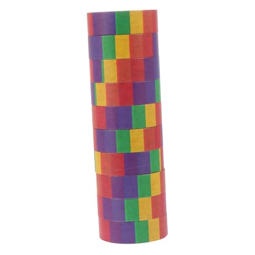 NUOBESTY 10 Rollen Regenbogen-washi-tape Aufkleber Spender Buntes Abdeckband Buchband Diy-klebebänder Zum Basteln Abdecken Von Dekorativen Bändern Schrott Japanisches Papier Colorful von NUOBESTY