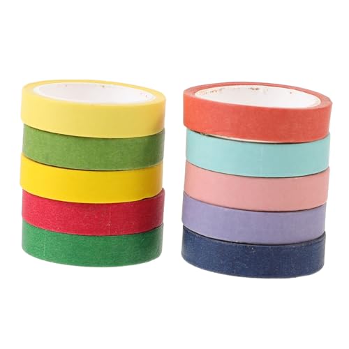 NUOBESTY 10 Rollen Zeitschriftenverschönerungsaufkleber Notizbuchbänder Diy Klebeband Klebebänder Für Sammelalben Kunstband Dekorative Bänder Washi Tape Für Diy Japanisches Papier Colorful von NUOBESTY