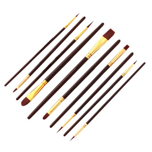 NUOBESTY 10 STK Haarbürste Aus Nylon Pinsel Mini-haarbürste Haselnuss Miniatur Nylonbürste Malstift Dauerhaft Malerei-Stift-kit Nylonwolle Black von NUOBESTY