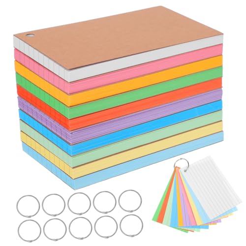 NUOBESTY 10 Stk Indexnotizen Indexkarten Karteikarten Notizkarten mit Ring Linierte Notizkarten vokabelkarten Flash-Karte klingelt Lernkarten für Kleinkinder Lernkarten für Kinder Papier von NUOBESTY