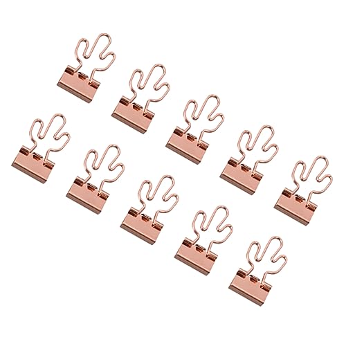 NUOBESTY 10 Stk Speicherordner Beachten Geformte Clips Rechnung Binder Goldene Büroklammern Miniclips Memo-clip Mini-ordner Lebensmittelclip Zum Basteln Fotoclip Rostfreier Stahl Rose Gold von NUOBESTY