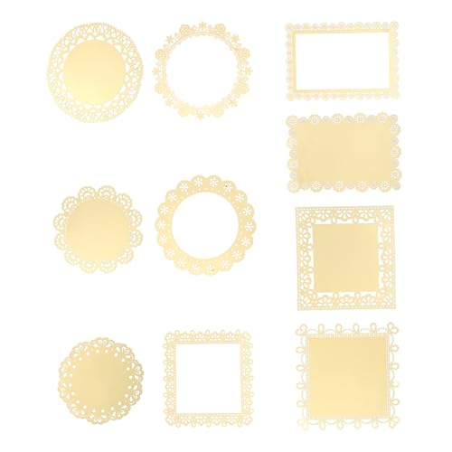 NUOBESTY 10 Stk Taschendekoration Scrapbooking-Papier Bastelpapier Konstruktionspapier Scrapbook-Papier Briefe kreativpapier scrapbook paper Karten Spitzenpapier Album-Notizblock Golden von NUOBESTY