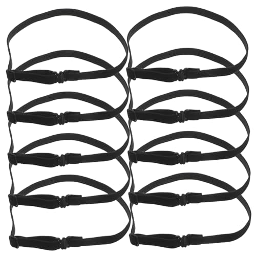 NUOBESTY 10 Stück Fliegenbindung Elastizbänder Verstellbarer Nackengurt Fliege elastischer Riemen Schwarz elastisches Band verstellbares Band für Party Band zum Verkleiden Polyester Black von NUOBESTY