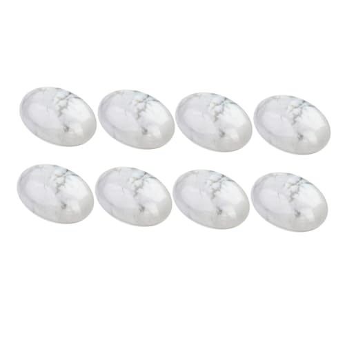 NUOBESTY 10 Stück Ovale Stein Cabochons Schmuck Achat Edelstein Patch DIY Zeitsteinzubehör Howlith Stein Cabochons Weiß von NUOBESTY