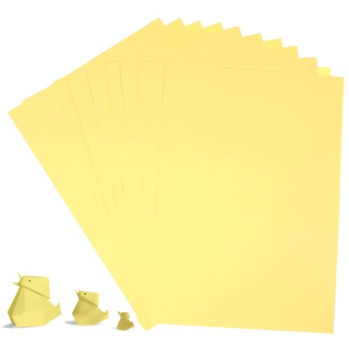 NUOBESTY 100 Blatt Bastelpapiere Fotopapier Im A4-format Druckpapiere Schreibpapiere A4 Druckerpapier A4 Schreibmaschinenpapier Farbiges Druckerpapier A4 Briefpapier Malpapier Yellow von NUOBESTY