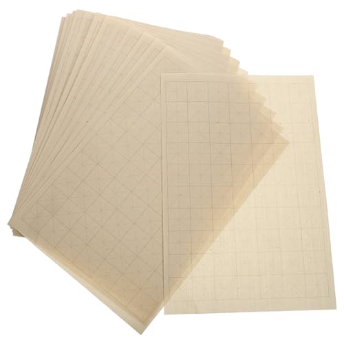 NUOBESTY 100 Blatt Mizi Grid tägliches Unterrichtspapier Pergamentpapier Federtinte Reis Papier Reispapier zum Bemalen Decoupage-Reispapier Kalligraphiezubehör praktisches Reispapier von NUOBESTY