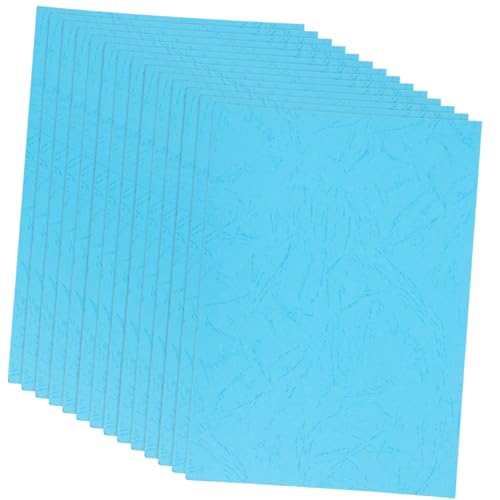 NUOBESTY 100 Dokumentenhülle Präsentationspapier Klare Berichtsumschläge Ordnerabdeckung Papiereinbandhüllen Bucheinbandleder Umschlag der Berichtsmappe Buchbindepapier Lederpapier Blue von NUOBESTY