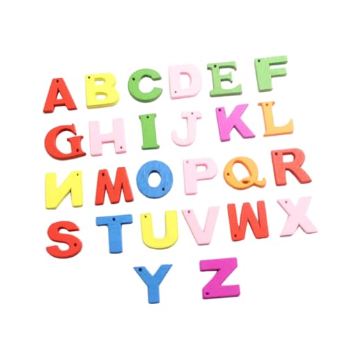 NUOBESTY 100 Stück 26 Alphabet-Schaltfläche nähen Magnete für Bastelarbeiten machen schienbeinschoner tape ziehschleifenband hemd Holzknöpfe für Bekleidung Buchstabenknopf aus Holz Hölzern von NUOBESTY