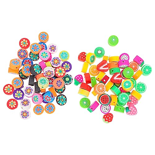 NUOBESTY 100 Stück DIY Armbandzubehör Ton Charm Charms Für Die Armbandherstellung Ton Charms Ton Perlen Charms Charm Perlen Perlen Spinner Lustige Perlen Lose Perlen Aus Polymer Ton von NUOBESTY