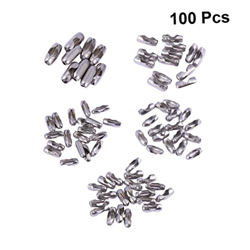 NUOBESTY 100 Stück Edelstahl Kugelkette Perlenverbinder Set 5 Größen 2 Mm Für DIY Schmuckherstellung Ideal Für Halsketten Armbänder Und von NUOBESTY