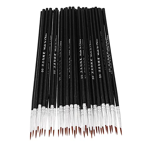 NUOBESTY 100St 00 Hookline-Stift nylonbürste ölgemälde ölmalerei Oil Paints Oil Painting Palette Airbrush zum Basteln Miniaturfarbe Werkzeug Pinsel Haarbürste aus Nylon Holz Black von NUOBESTY