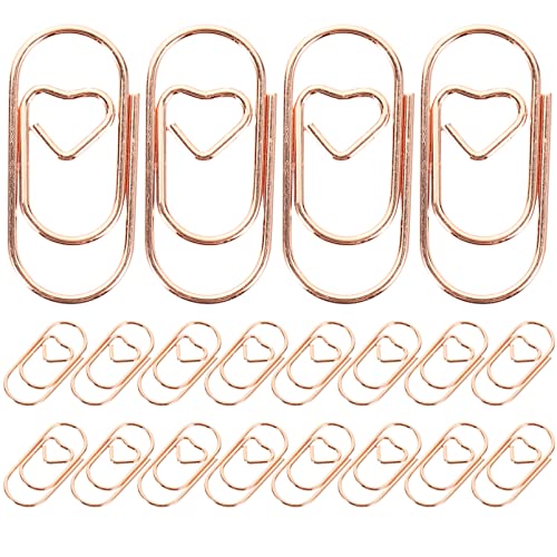 NUOBESTY 100St Mini-Liebesbriefordner Büroklammern bunt Büroklammern Papier Kreuz Büroklammern Drahtklammern büromaterial office supplies Clips Office-Dokumentenklammern Metall Rosy von NUOBESTY