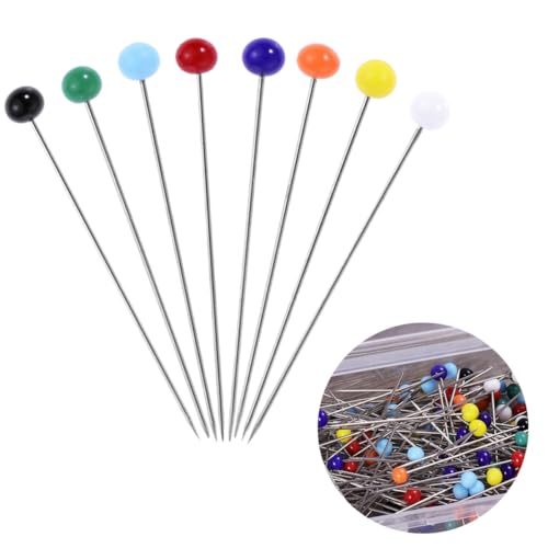 NUOBESTY 100St Nähkopfstifte aus Glas nähwerkzeug Sewing Accessories Faden zum Nähen Nähgarn Nähkasten Stecknadeln zum Nähen Stoffnadeln Glaskopfstifte Kopfnadeln nähen Glaskopf zum Nähen von NUOBESTY