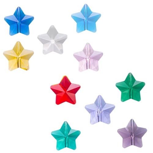 NUOBESTY 100St Pentagramm-Kristall bastelset bastelmaterial für decor kerzengießset halsreif Schmuck Prismenperlen Bausatz Halskette DIY-Accessoire Bastelperlen selber machen von NUOBESTY