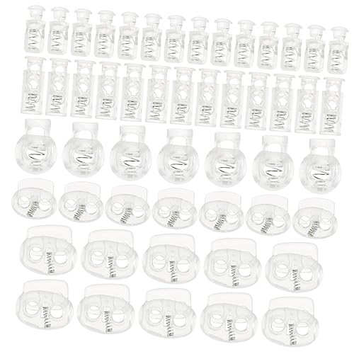 NUOBESTY 100St Transparenter Schweinenase-Knopf Faden Wasserdichter Schalter Plane federverschluss schnappverschluss Spring Fastener seil Verschluss Kordelverschluss Ersatzschnallen Plastik von NUOBESTY