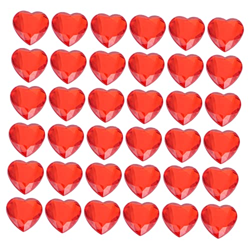 NUOBESTY 100St Valentinstag Herzen heartstopped für valentinstag Strass-Herz-Abstandshalter liebe herz edelsteine hochzeitsdeko Acrylkugeln in Herzform Dekor herzförmige Kugeln von NUOBESTY