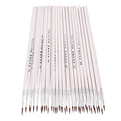 NUOBESTY 100st 00 Hookline-Stift Aquarellpinsel Modell Malen Kleine Malpinsel Mikropinsel Feiner Pinsel Miniatur Palette Airbrush Ölgemäldepinsel Machen Werkzeug Öl-Wasser-Pinsel Nylon Weiß von NUOBESTY