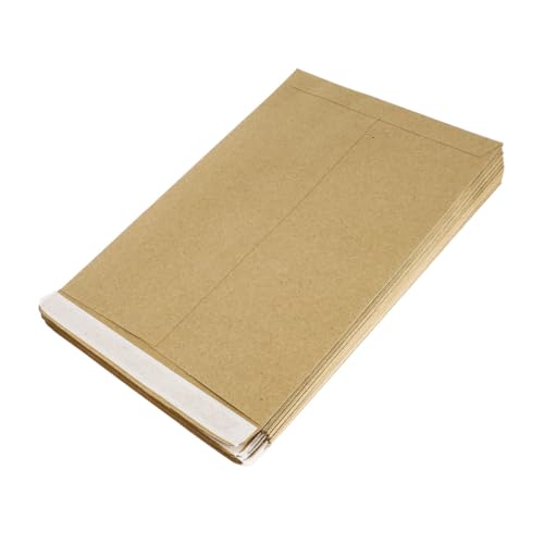 NUOBESTY 100st Kraft-umschlag Dokumentenzubehör Pergamentumschläge Praktische Aktentasche Dokumentenversorgung Multifunktions-aktentasche Vintage Kraft Umschlag Bürobedarf Khaki Kraftpapier von NUOBESTY