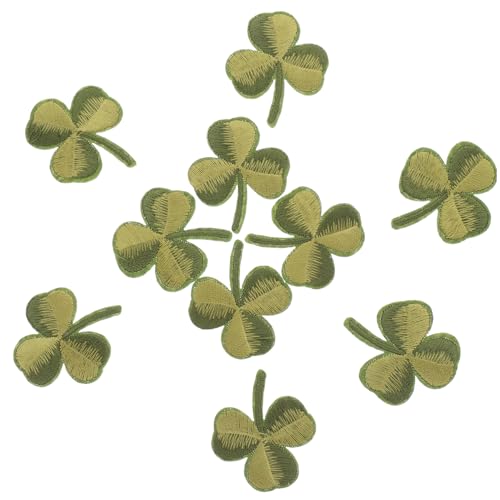 NUOBESTY Blatt-applikationsflicken 10 Kleeblatt-aufbügler Für Selbstgemachte Kleidung St. Patricks Day-dekoration von NUOBESTY