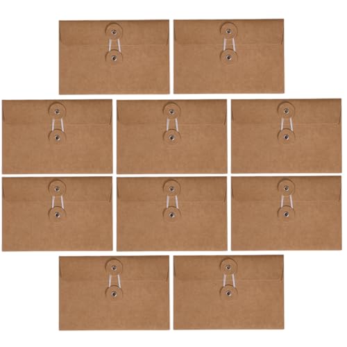 NUOBESTY 10St Kraft-Umschlag Brief Dokumente Organisatoren Umschläge für Einladungskarten Gegenwärtig leer Inhaber Zu geldumschläge envelope Halter aus Kraftpapier Umschläge verpacken Brown von NUOBESTY