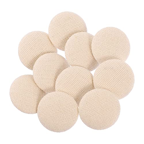 NUOBESTY 10St Mit Leinen umwickelte Knöpfe Pin-Abzeichen Kleiderknöpfe Knöpfe zum Nähen bettwäsche mit knöpfen mantelknöpfe runde Kleidungsknöpfe runder Knopf Leinen- Beige von NUOBESTY