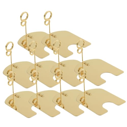 NUOBESTY 10St Preisschildhalter Kartentisch Spiel Displayhalter Karte steht zur Anzeige büro dekoration office decoration Tischkartenclip filigrane Nachrichtenclips Rostfreier Stahl Golden von NUOBESTY