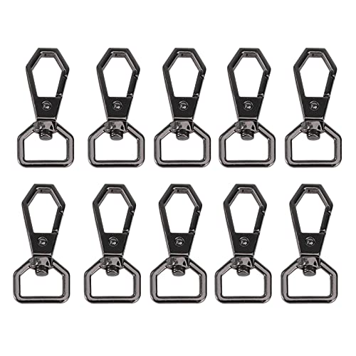 NUOBESTY 10St Sechskanthaken schwarze kette geldbörse Auto Schlüsselband Kettenwirbel Gürtel pocket clip funky Auto-Schlüsselanhänger Schlüsselanhänger mit Drehverschluss Legierung Black von NUOBESTY