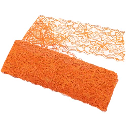 NUOBESTY 10St Stretch-Spitze Spitzenarmband Spitzenbesatz zum Nähen Stoffschere Bandkleber tischdecke makramee Kleidungsspitze DIY-Nähmaterial Spitzenband zur Dekoration Elasthan Orange von NUOBESTY