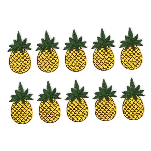 NUOBESTY 10St gestickte Patch-Aufkleber Flecken Ananas Stift funkeln Flicken aufnähen Vorhangdekoration Cartoon-Patches gestickte Paste DIY Applikationen von NUOBESTY