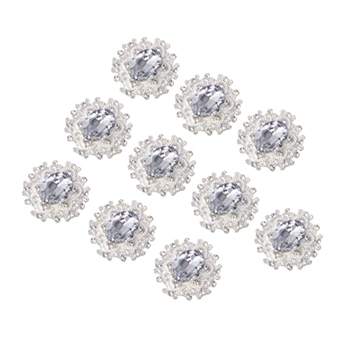 NUOBESTY 10St schmuck DIY zubehör hochzeitsschmuck rhinestones broschen brooch halsreif Korsage Set mit Strasssteinen Anime-Stifte Bausatz DIY Schmuck Strass legierte Ornamente Silver von NUOBESTY