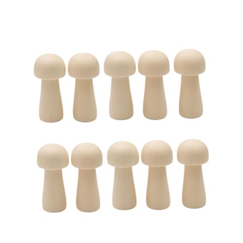 NUOBESTY 10St unvollendetes Malspielzeug kinder bastelset basteln für kinder Kinderzimmer Dekoration holzfigur Kokeshi-Puppen japanische spielzeuge Pilzpuppe aus Holz Puppenspielzeug Bambus von NUOBESTY