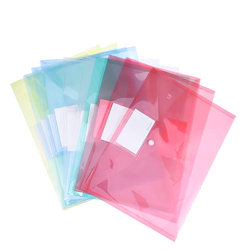 NUOBESTY 10er Set A4 Transparente Dokumentenmappe Mit Druckknopfverschluss Organizer Für Büro Schule Und Zuhause Je Pro Farbe von NUOBESTY