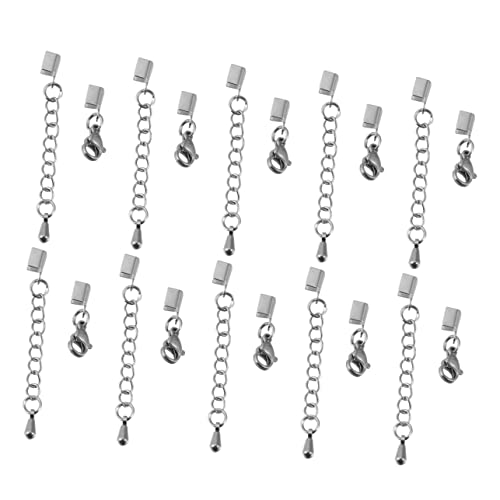 NUOBESTY 10 Stück Edelstahl-schlüsselband-karabinerverschluss-clips 9x4x3mm Für Schmuck-lederband-anschlüsse von NUOBESTY