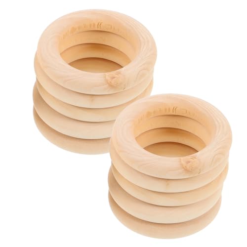 NUOBESTY 10st Bastelring Aus Holz Handgemachtes Diy Bemaltes Holz Treibholz Zum Basteln Makramee-reifen Ringe Zum Basteln Makramee-ring Handwerk Aus Massivem Holz Selbstgemachte Ringe Khaki von NUOBESTY